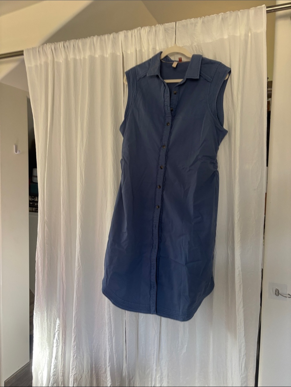 Pilcro Sleeveless Button-Front Navy Blue Tunic
